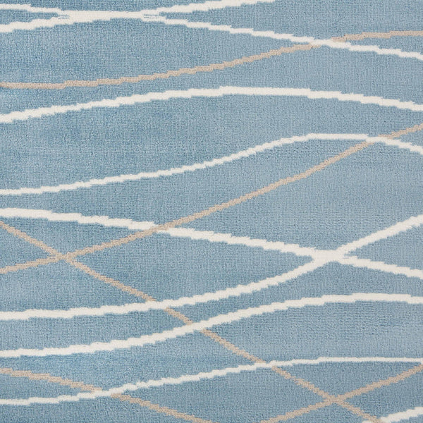 5’ x 7’ Blue Contemporary Waves Area Rug