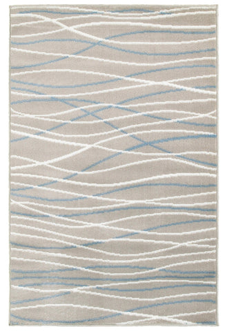 5’ x 7’ Gray Contemporary Waves Area Rug