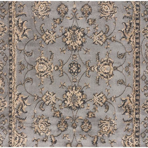 5’ x 7’ Gray Floral Vines Traditional Area Rug