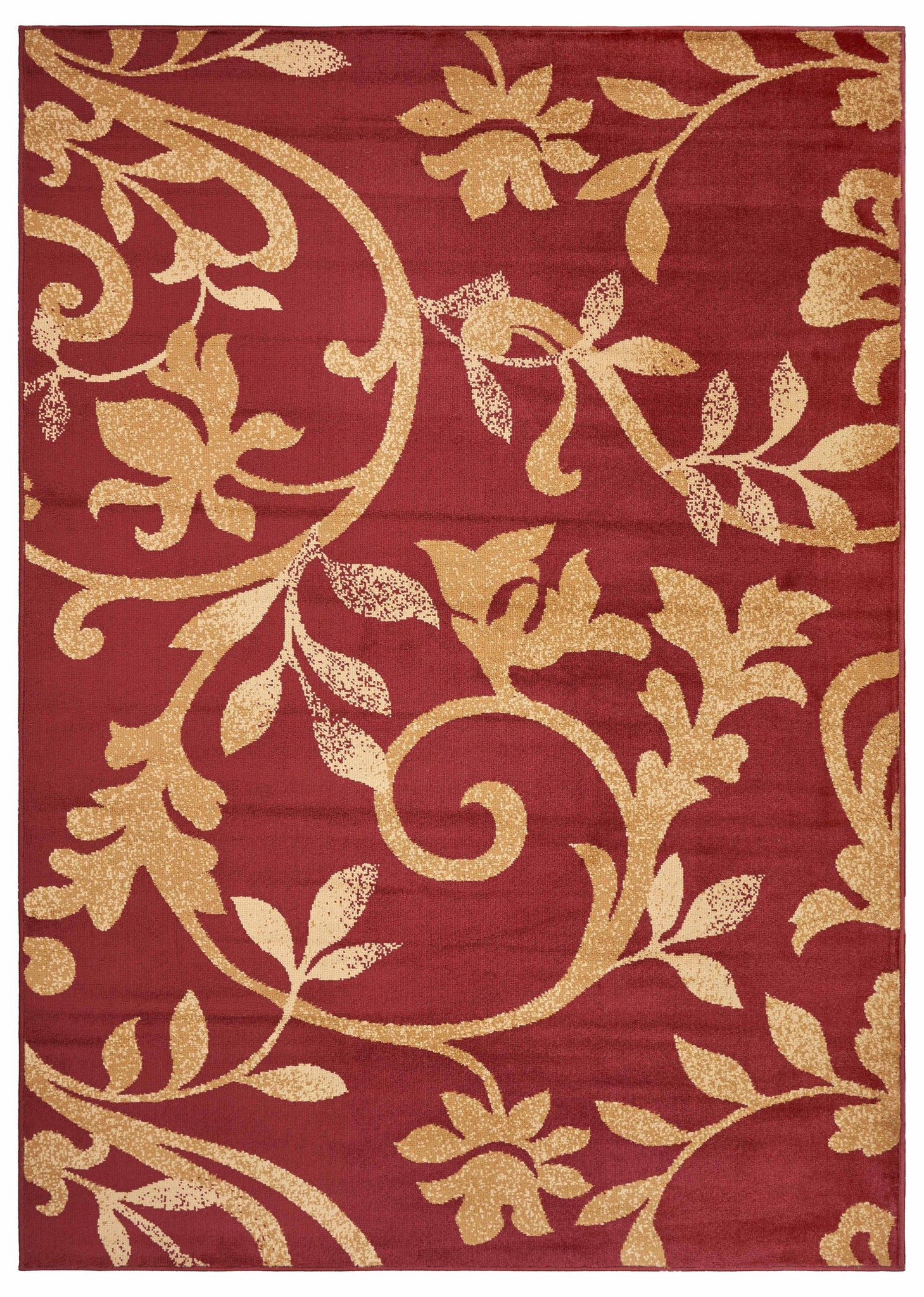 5’ x 7’ Red Filigree Vines Area Rug