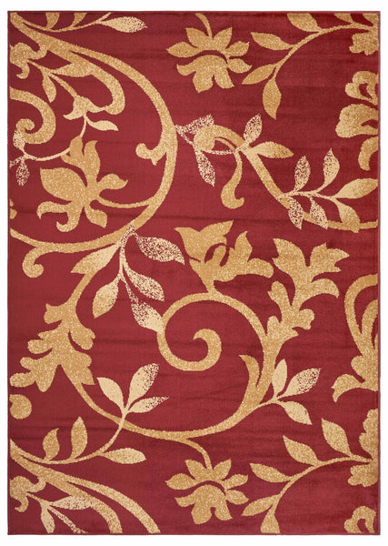 8’ x 9’ Red Filigree Vines Area Rug