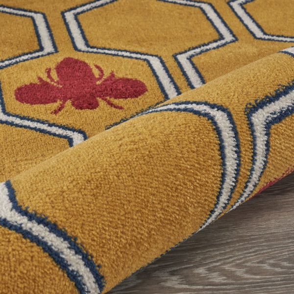 8’ x 9’ Yellow and Red Honey Bee Area Rug