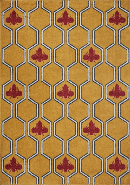 8’ x 9’ Yellow and Red Honey Bee Area Rug