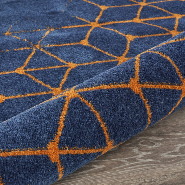 5’ x 7’ Navy and Orange Honeybee Area Rug