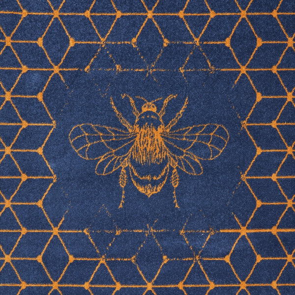 5’ x 7’ Navy and Orange Honeybee Area Rug