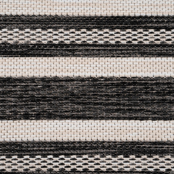 3’ x 5’ Gray Striped Border Indoor Outdoor Area Rug