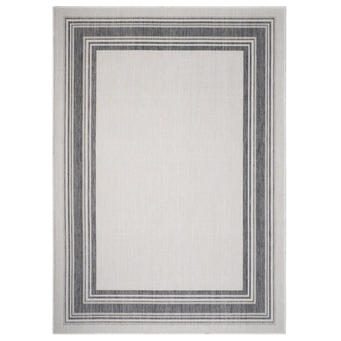 3’ x 5’ Gray Framed Indoor Outdoor Area Rug