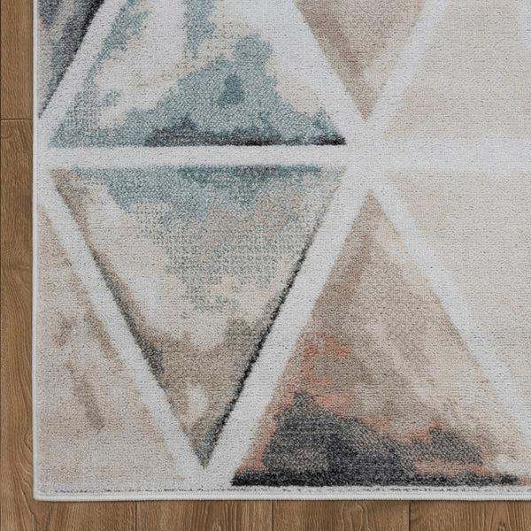 5’ x 7’ Ivory Watercolored Prism Area Rug