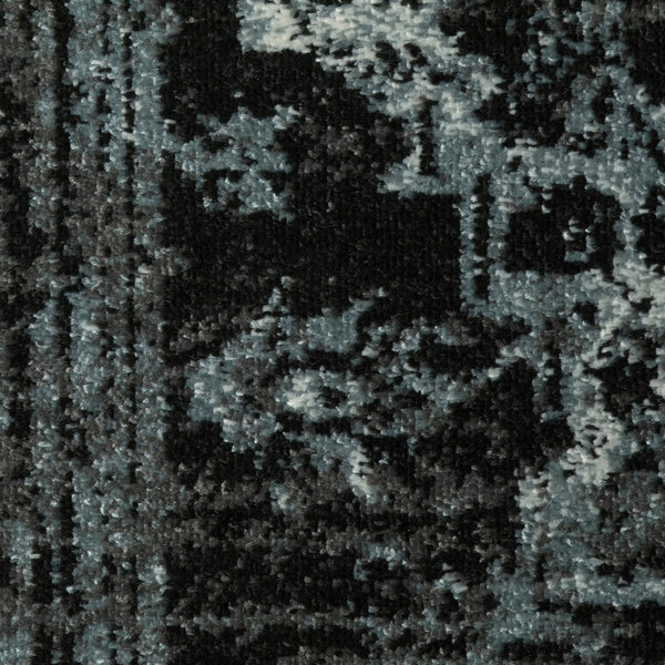 5’ x 7’ Black Distressed Abstract Area Rug