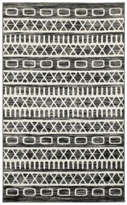 5’ x 7’ Black and White Geometric Area Rug