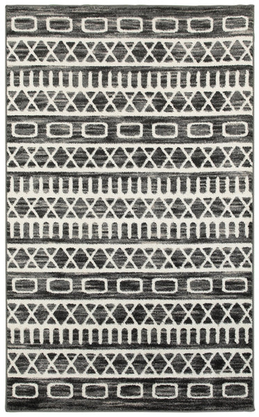 5’ x 7’ Black and White Geometric Area Rug