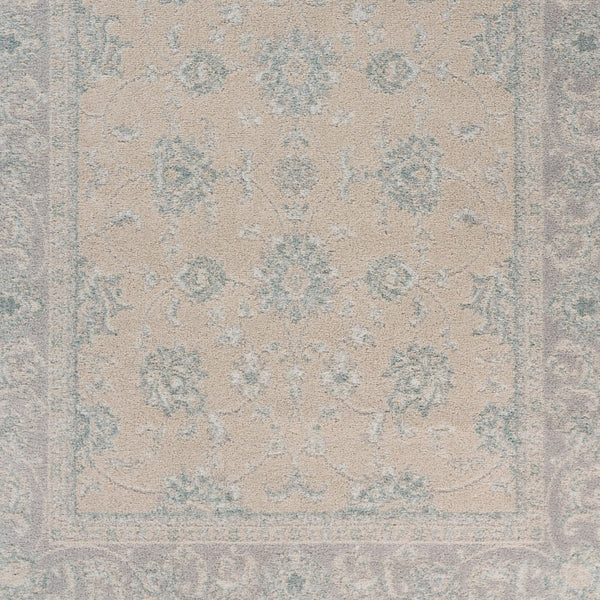 5’ x 7’ Blue and Beige Ornate Bordered Area Rug