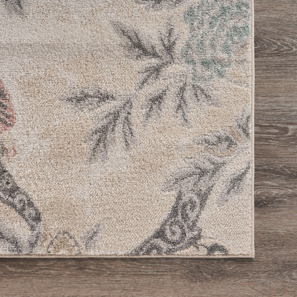 5’ x 7’ Soft Beige Birds and Trees Area Rug