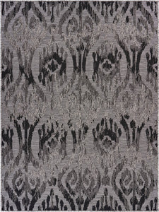 5’ x 7’ Black Ogee Pattern Indoor Outdoor Area Rug