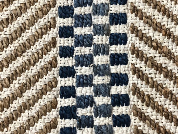 5’ x 7’ Brown and Navy Striped Area Rug