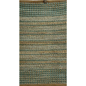 2’ x 3’ Seafoam and Tan Braided Jute Scatter Rug