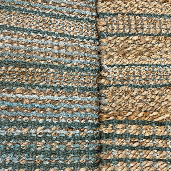 2’ x 3’ Seafoam and Tan Braided Jute Scatter Rug