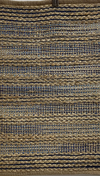 3’ x 4’ Navy and Tan Braided Jute Area Rug