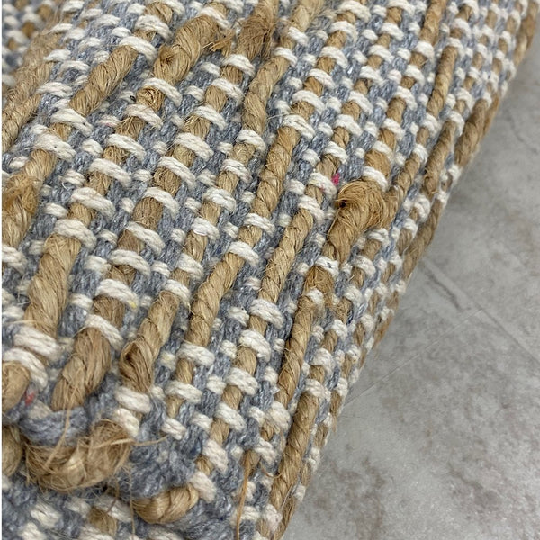 2’ x 4’ Gray and Tan Lattice Fringed Area Rug