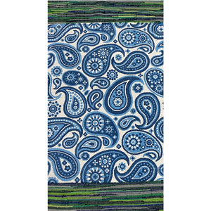 3’ x 5’ Blue and Green Paisley Chindi Area Rug