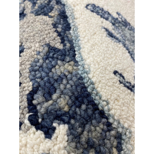 5’ x 7’ Blue and Cream Floral Trellis Area Rug