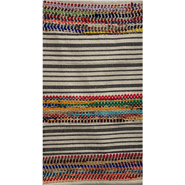 2’ x 3’ Multicolored Striped Chindi Scatter Rug