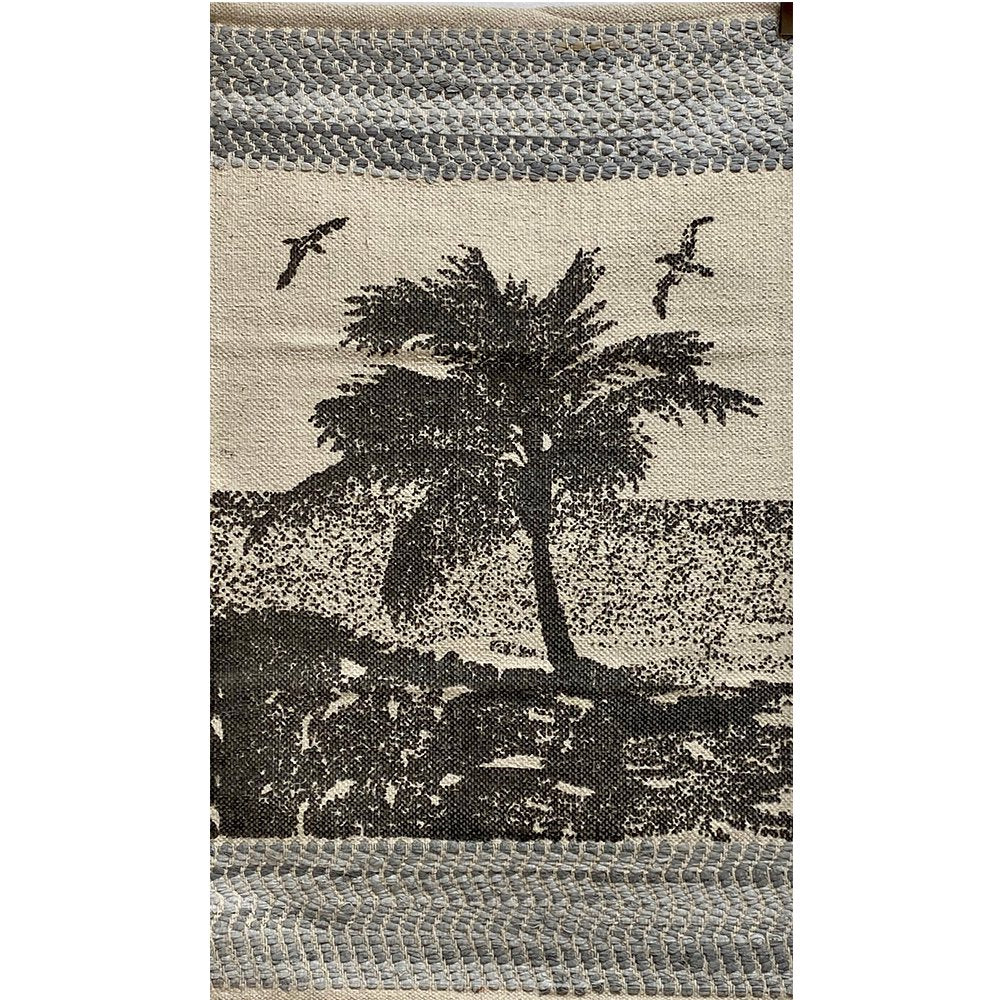 2’ x 3’ Gray and Ivory Scenic Scatter Rug