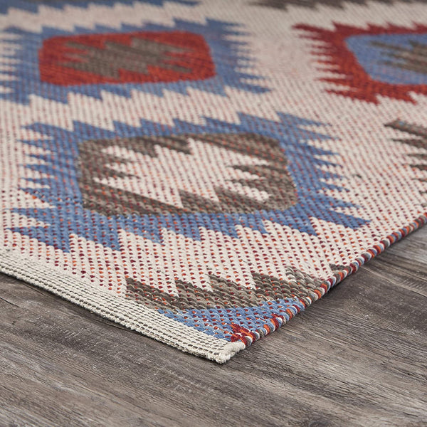 2’ x 3’ Red and Blue Geometric Diamonds Scatter Rug