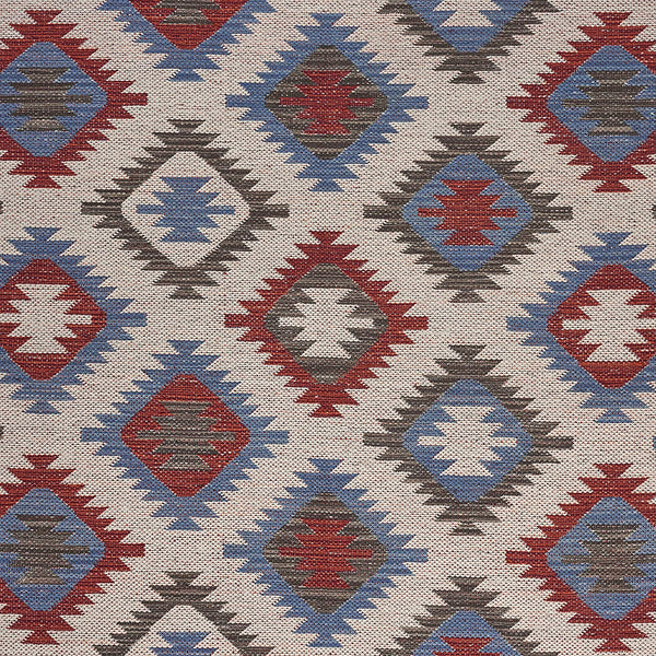 2’ x 3’ Red and Blue Geometric Diamonds Scatter Rug