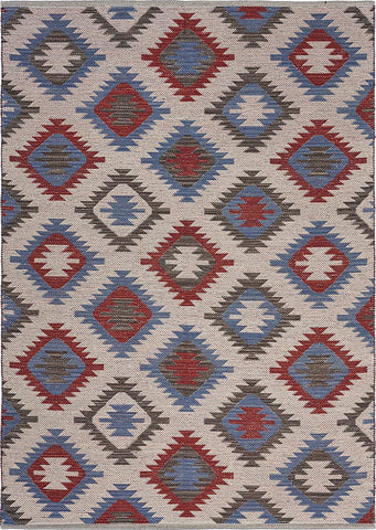 2’ x 3’ Red and Blue Geometric Diamonds Scatter Rug