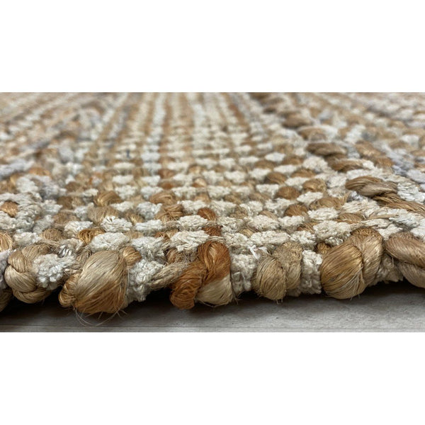 2’ x 3’ Gray and Tan Braided Stripe Scatter Rug