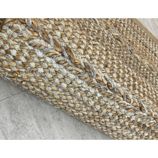 2’ x 3’ Gray and Tan Braided Stripe Scatter Rug