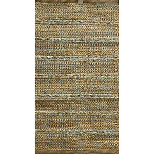 2’ x 3’ Soft Blue and Tan Braided Stripe Scatter Rug