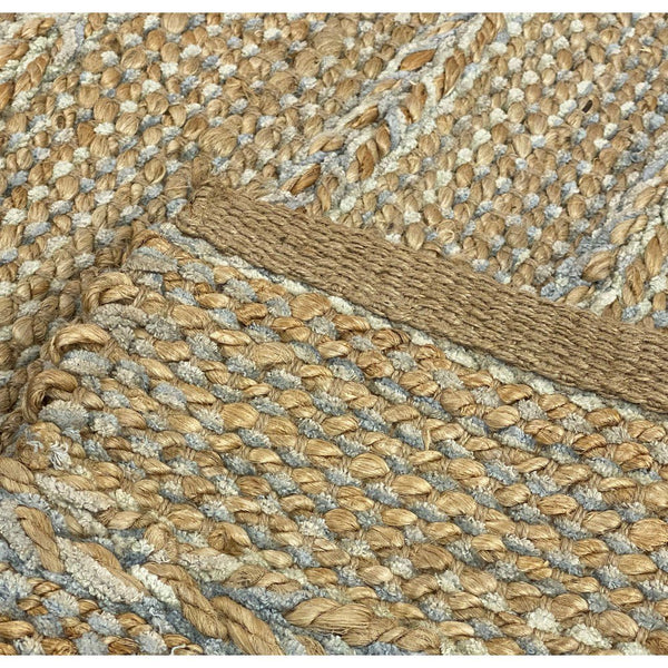 2’ x 3’ Soft Blue and Tan Braided Stripe Scatter Rug