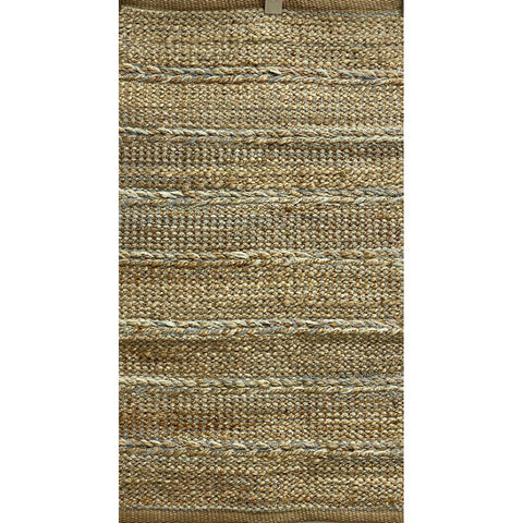 2’ x 3’ Soft Blue and Tan Braided Stripe Scatter Rug