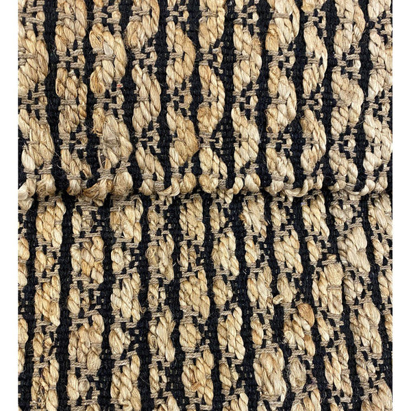 2’ x 5’ Tan and Black Ornate Geometric Area Rug