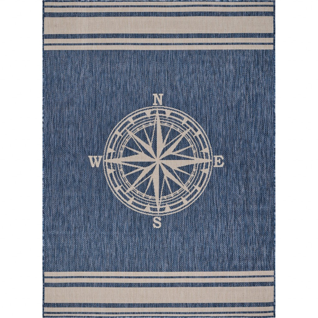 3’ x 5’ Navy Nautical Indoor Outdoor Area Rug