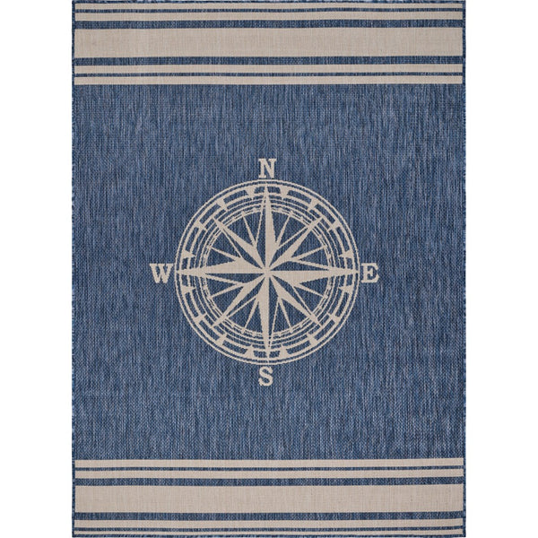 3’ x 5’ Navy Nautical Indoor Outdoor Area Rug