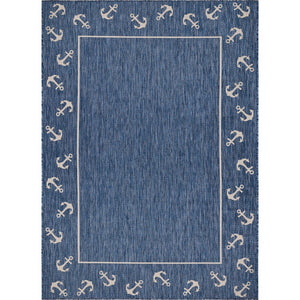 2’ x 3’ Navy Anchor Indoor Outdoor Scatter Rug