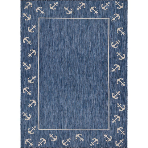 2’ x 3’ Navy Anchor Indoor Outdoor Scatter Rug