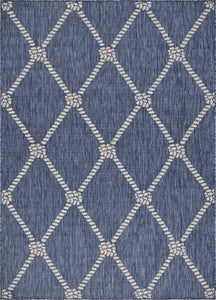 3’ x 5’ Navy Knot Indoor Outdoor Area Rug