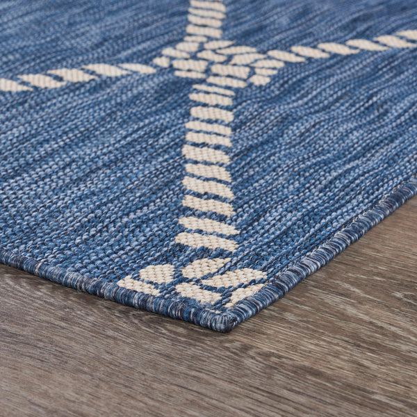 3’ x 5’ Navy Knot Indoor Outdoor Area Rug