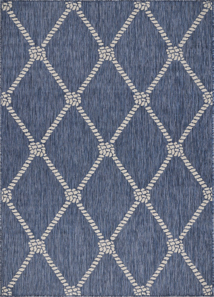 3’ x 5’ Navy Knot Indoor Outdoor Area Rug