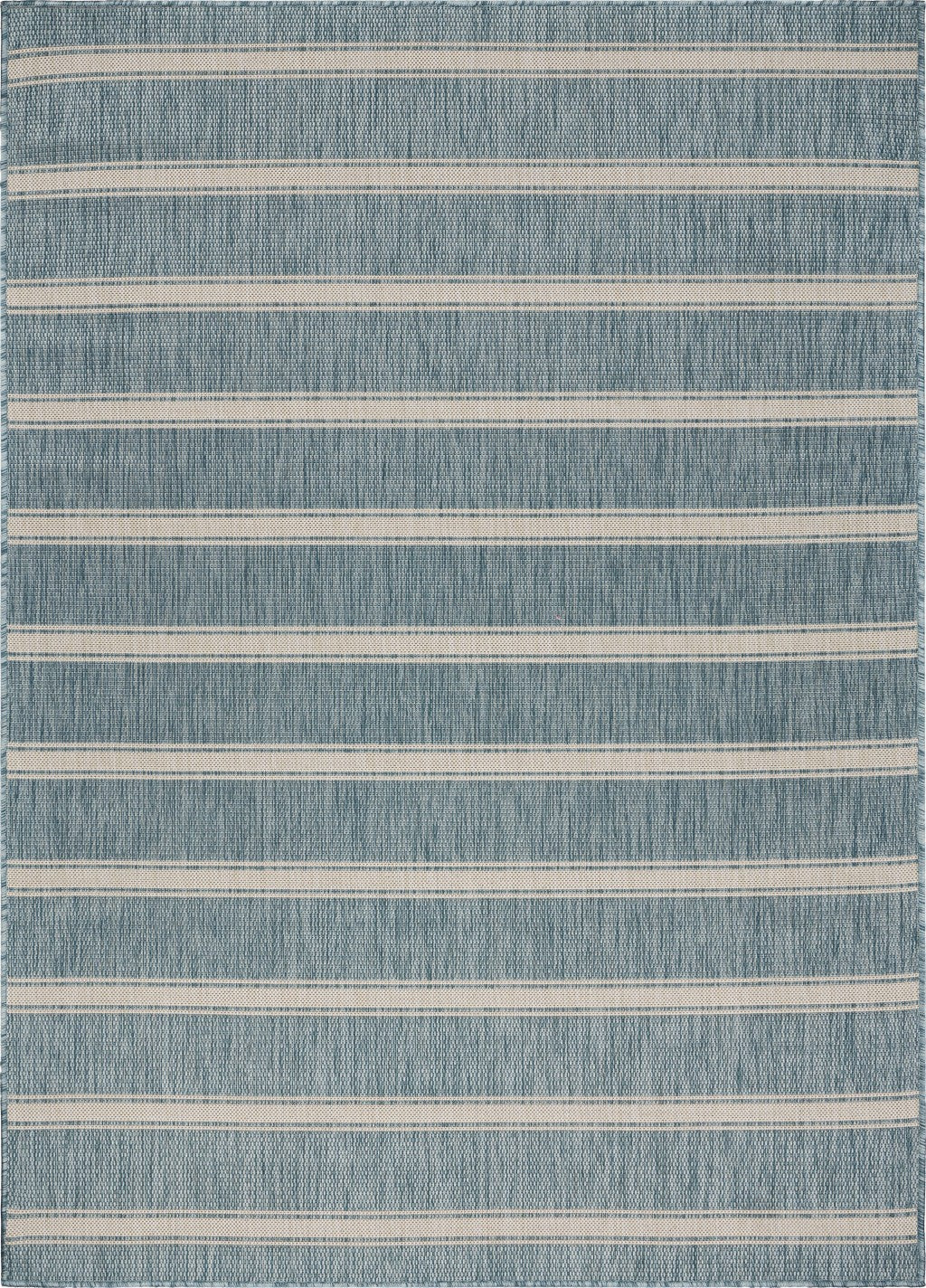 3’ x 5’ Teal Striped Indoor Outdoor Area Rug