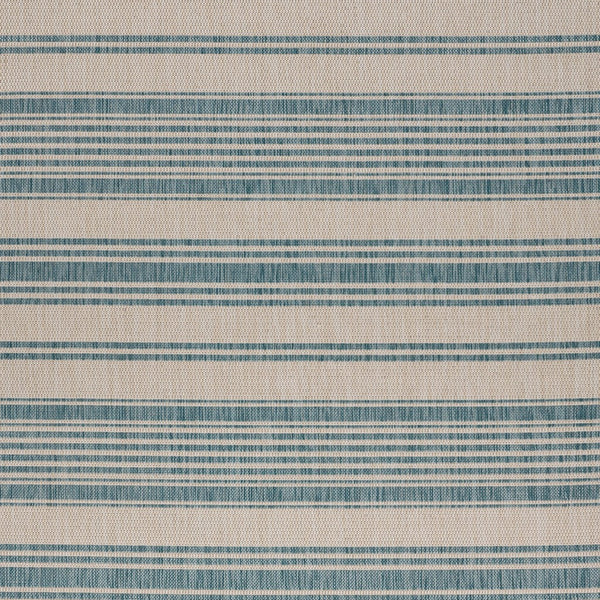 2’ x 3’ Teal Uneven Stripe Indoor Outdoor Scatter Rug