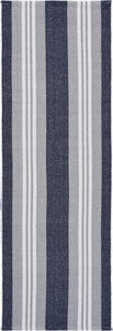 2’ x 6’ Navy and Ivory Striped Runner Rug