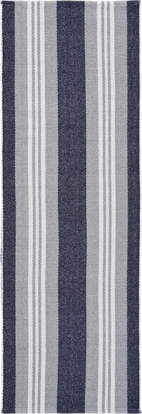 2’ x 6’ Navy and Ivory Striped Runner Rug