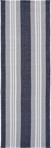 2’ x 6’ Navy and Ivory Striped Runner Rug