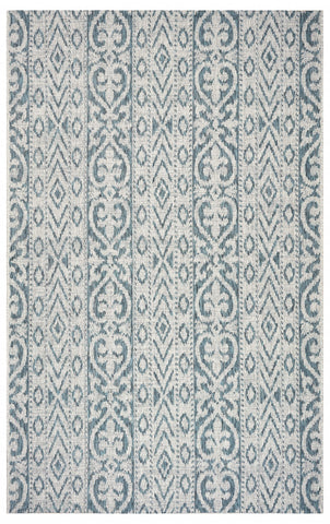 5’ x 8’ Blue Geometric Indoor Outdoor Area Rug