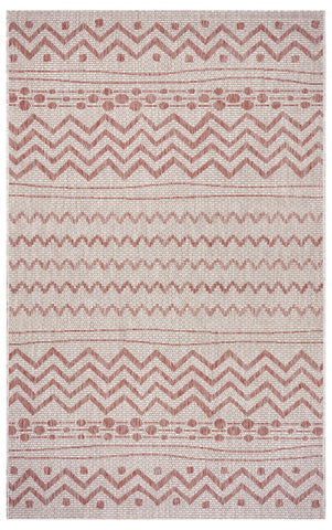 5’ x 8’ Red Zigzag Indoor Outdoor Area Rug